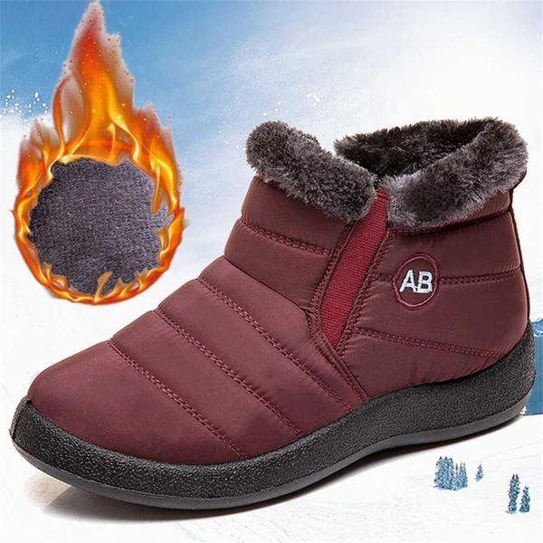 Женские ботинки, очень теплая зимняя обувь до щиколотки, непромокаемая зимняя обувь Botas Mujer, женские короткие черные туфли на низком каблуке 230922