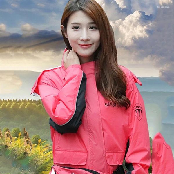 Raincoats Impermeável Nylon Raincoat Mulheres Calças Set Caminhadas Ao Ar Livre Senhoras Com Capuz Rosa Impermeável Mujer Rain Gear Presente