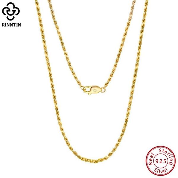 Цепочки Rinntin из стерлингового серебра 925 пробы 1,7 мм с бриллиантовой огранкой, ожерелье-цепочка для женщин, модные роскошные золотые украшения SC292517