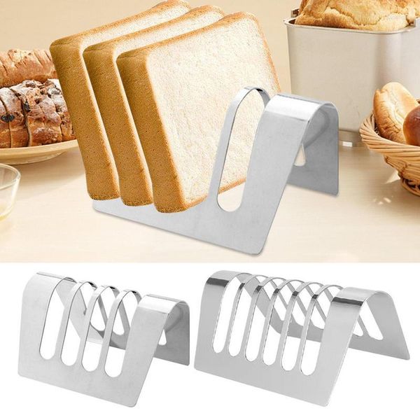 Ferramentas de cozimento suporte torradas cozinha el 4 ou 6 fatias pão rack slicer pão aço inoxidável suporte organizador bancada gadgets