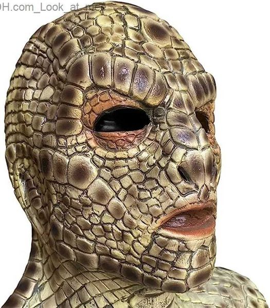 Máscaras de festa Réptil Máscara de Pele de Cobra com Decote Assustador Diabo Demônio Fantasma Monstro Cabeça Cheia Látex Cosplay Máscara Adereços Adulto Um Tamanho Q231007