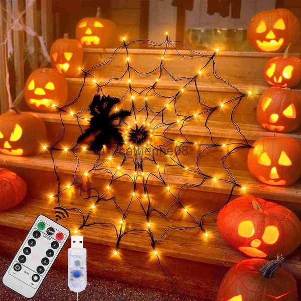 Altri articoli per feste per eventi Ragnatela di Halloween Luci a rete impermeabili Luci a rete con ragnatela remota Luci decorative di Halloween per casa Interni ed esterni x1009