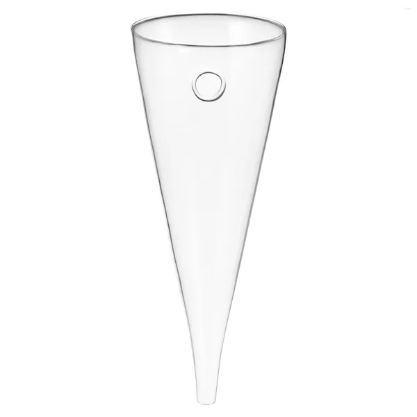 Garrafa de vidro do vaso de suspensão da parede do cone circular dos vasos para a decoração da flor clara