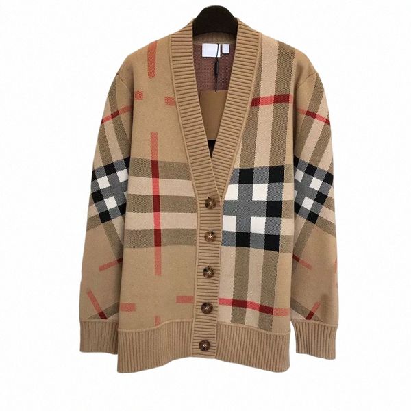 Designer Cardigan Maglione Uomo Donna Senior Plaid Classico Tempo libero Autunno Inverno Tenere al caldo Confortevole Felpa di alta qualità Bottoming European Standa z8B6 #