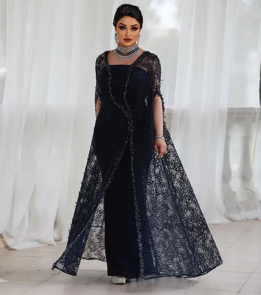 2023 Out Aso Ebi Árabe Black Lace Mãe dos Vestidos de Noiva Bainha Frisada Noite Prom Festa Formal Aniversário Celebridade Mãe do Noivo Vestidos Vestido ZJ32