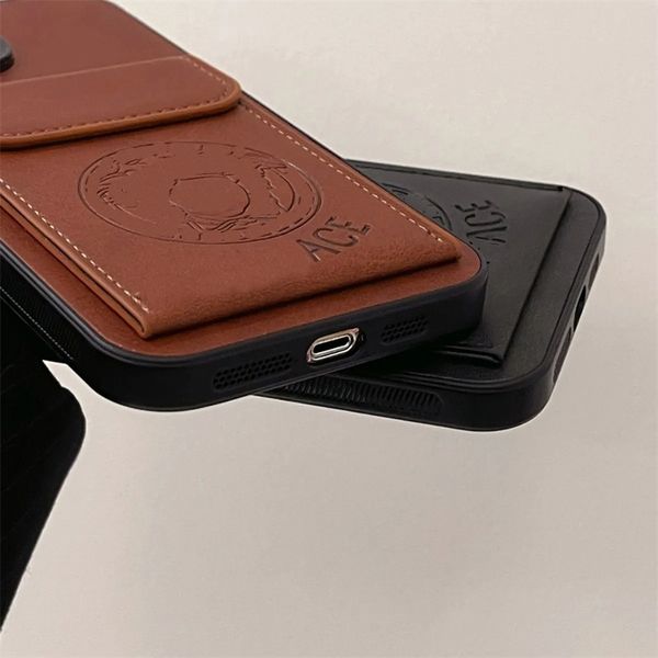 Handyhüllen Iphone15 Kopf Designer-Telefonhüllen Abdeckung Leder Phonecases Kartenhalter für iPhone 14 13 Pro Max 13 12 Classic Print Schutzhülle JJXP