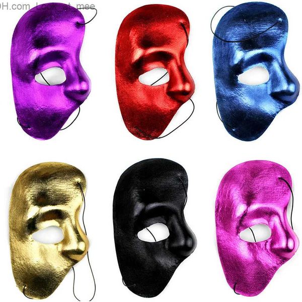 Máscaras de festa Halloween Homens Mulheres Veneza Bola Meia Face Máscara O Fantasma da Ópera Moda Criativa Diversão Direita Metade Face Pano Máscara Q231009