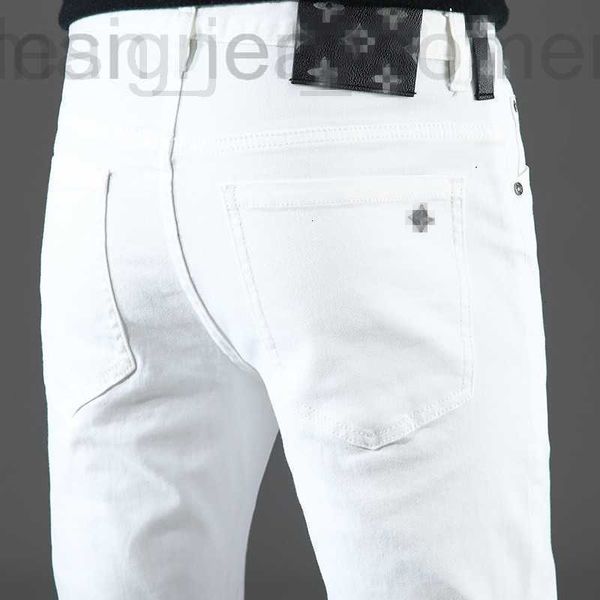 Jeans da uomo Designer designer Primavera Nuovo cotone elasticizzato Edizione coreana Slim Fit Pantaloni europei in bianco e nero di fascia alta GNL1 LVJS