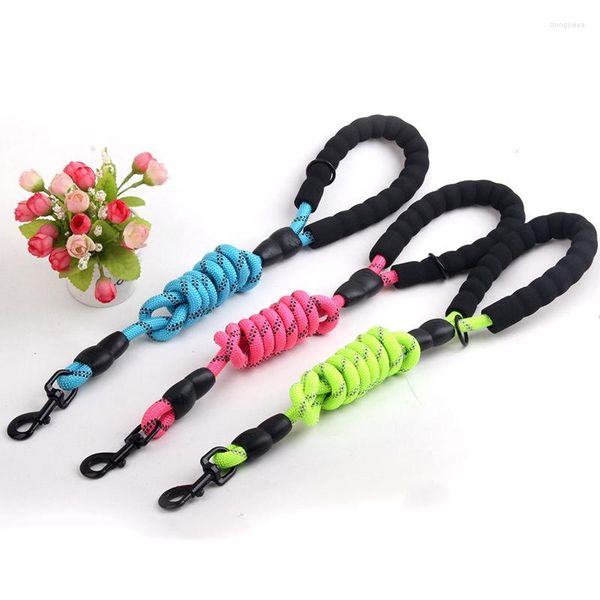 Coleiras para cães Nylon Grande Corda de Tração Reflexiva Pet Outdoor Walking Harness Transportadora Ferramenta Fluorescente Verde Resistente à Abrasão