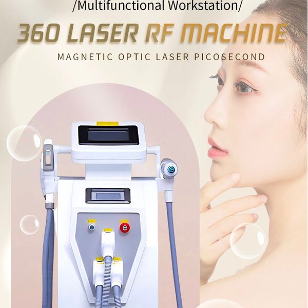 360 Macchina per depilazione laser IPL multifunzionale Depilazione a luce pulsata intensa Laser ND Rimuovi tatuaggio Strumento bambola viso nero