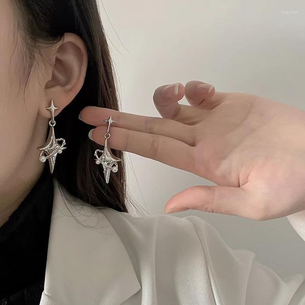 Ohrstecker Y2K Gothic Cool Star Drop Für Frauen Harajuku Kreative Perle Kreuz Ohrringe Koreanische Mode Punk Schmuck Mädchen Geschenk