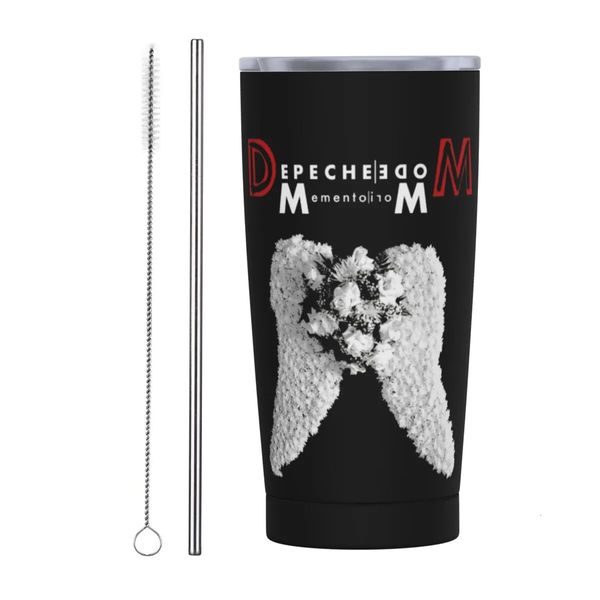 Canecas White Wings Depeche Cool Mode 20 Oz Tumbler Vácuo Isolado Copo térmico de viagem com tampa e palha Caneca doméstica de aço inoxidável 231007