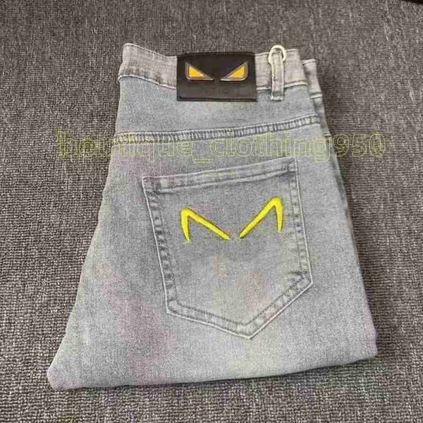 Jeans masculinos designer qualidade mens moda roupas design calças azuis homens magro denim reto motociclista buraco hip hop pant a5f9