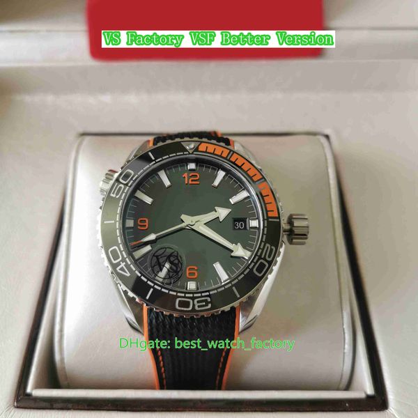 VS Factory Мужские часы VSF Лучшая версия 43,5 мм OceanAxial 600M Оранжевый керамический ободок с резиновыми ремешками Часы CAL.8900 Механизм Механические автоматические мужские наручные часы