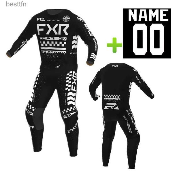 Outros vestuário 2023 Preto FXR Podium Gear Set Dirt Bike Roupas Off Road Motocross Set Motocicleta Roupas Respirável MX ComboL231007