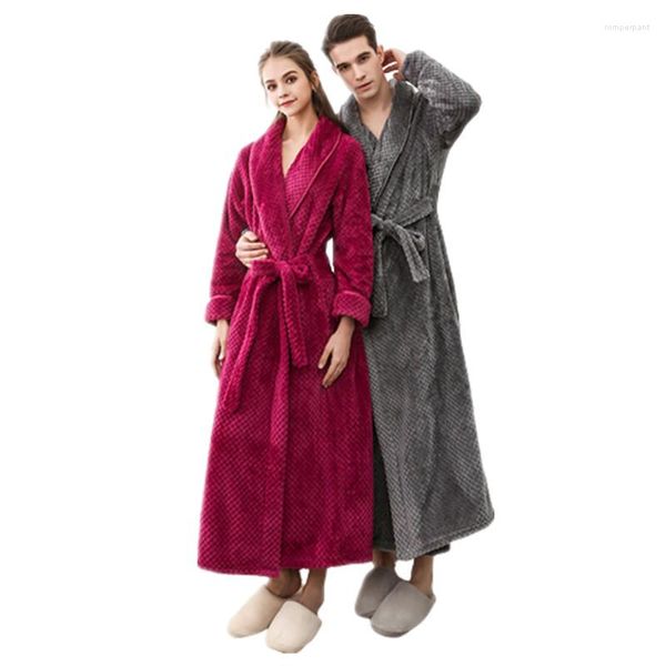 Damen-Nachtwäsche für Damen und Herren, Paar-Pyjamas, Bademäntel, Winter-Nachthemd, verdicktes Flanell