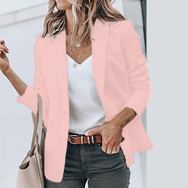 Ternos femininos blazers terno aberto frente cardigan fino chique formal outfit escritório senhoras jaqueta trabalho diário casaco outerwear veste femme