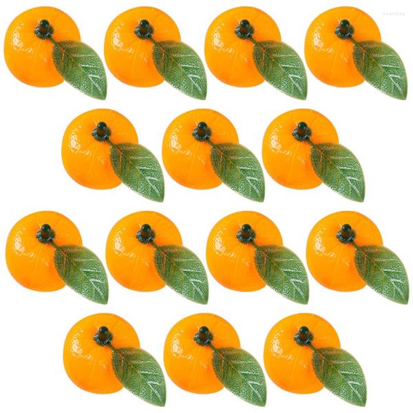 Flores decorativas 50 peças enfeites de frutas realistas po adereços modelo artificial brinquedo realista laranja falso tangerina forma de decoração de armário