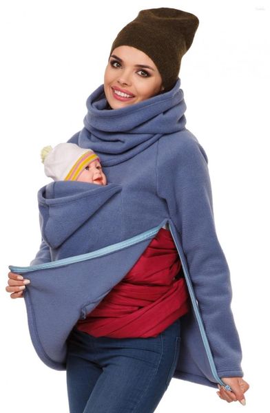 Casacos de trincheira femininos outono e inverno multifuncional canguru moletom conjunto outerwear saco berçário roupas maternidade