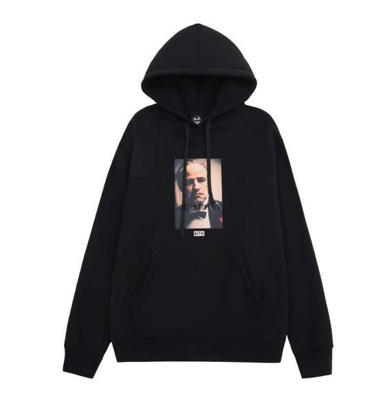 Mode männer tragen Kleine Marke KITH Brief Porträt Lose Oversize Casual Mit Kapuze Pullover Herbst/Winter Paar Hoodie