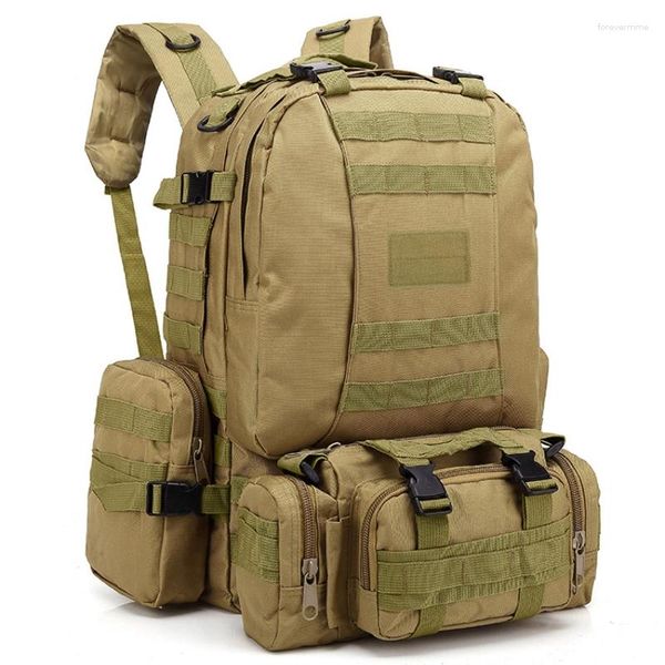 Zaino SEEARTU 4 in 1 Borsa militare tattica da 55 litri Zaino militare Sport all'aria aperta Campeggio Trekking Viaggi Arrampicata Mochila