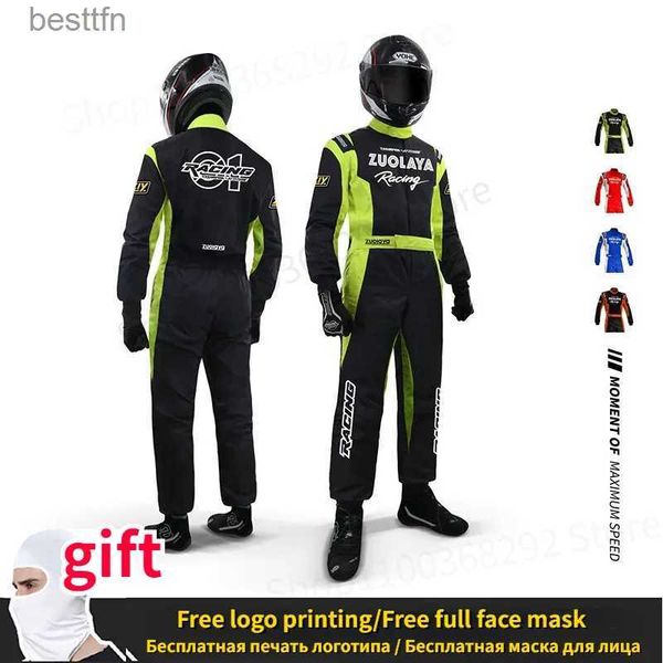 Diğerleri yeni F1 Karting Suit Araba Motosiklet Racing Club Egzersiz Giysileri Tulumları Su Geçirmez Karting Eğitimi Tek Parçalı Yarış Suit231007