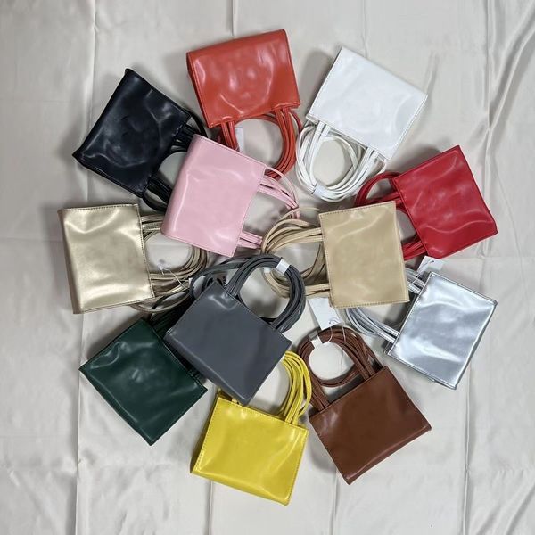 Sacola de designer saco 38cm 17cm saco de compras atualizado bolsa de ombro de couro macio embreagem 20 cores sólidas bolsa feminina alça de ombro longa bolsas