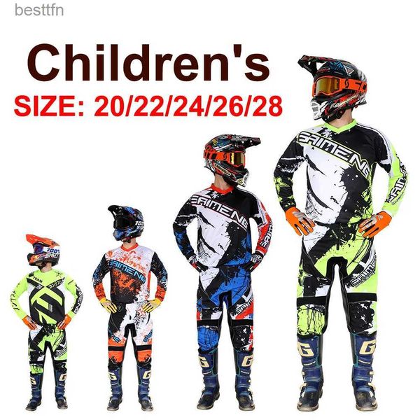 Altro Abbigliamento Pantaloni per bambini Combo per bambini MX Set di equipaggiamento per motocross Tuta da corsa per bambini Off-road Dirt Bike MTB ATV MOTO kit di abbigliamento 20/22L231007