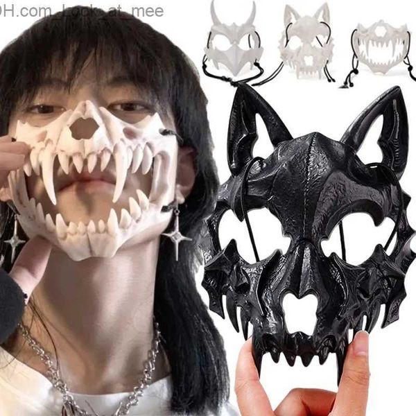 Máscaras de festa Halloween Crânio Festa Máscara Anime Dragão Deus Esqueleto Meia Face Máscaras Osso Crânio Animais Máscara Cosplay Dança Prom Traje Adereços Q231009