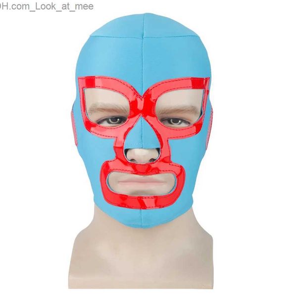 Maschere per feste 1 pz Nacho Mask Libre Blu Colore rosso Copricapo unisex Halloween Fancy Ball Cosplay Prop Q231009