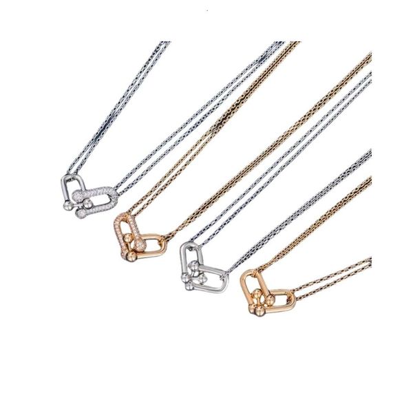 Colar Tiffanyes Designer Luxo Moda Mulher Colar Série feminina Ring Buckle Chain Chain Chain Chain Chain Gift