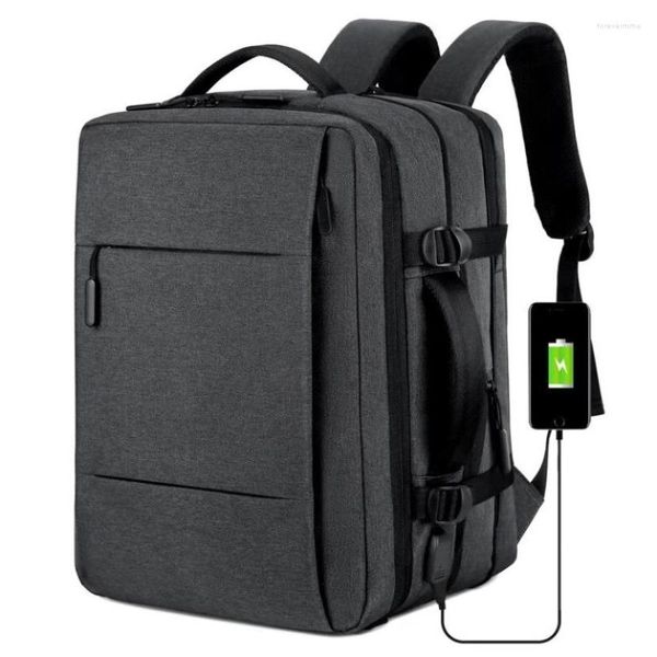 Mochila de viagem homem multifuncional negócios expansível mochilas carregamento usb à prova dwaterproof água grande capacidade leve sacos para portátil