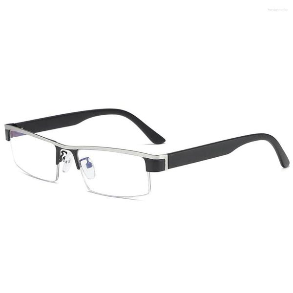 Óculos de sol anti-luz azul óculos de leitura homem retângulo semi-rim sobrancelha ultraleve anti fadiga 1 1.5 2 2.5 3 3.5 4