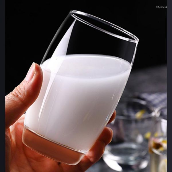 Copos de vinho 350ml copo de suco transparente resistente ao calor leite beber copos por atacado garrafa de água vidro doméstico simples