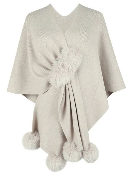 Lenços decalques de cabelo cor sólida xale de malha cardigan mulheres poncho outono e inverno roupas bat wing manga suéter 231007