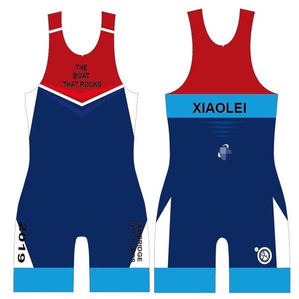 Nuovo desgin Strisce verticali Collant Personalizzato Mens Wrestling Canotta Professionale Sollevamento Pesi Palestra Outfit Uomo Costume intero247o