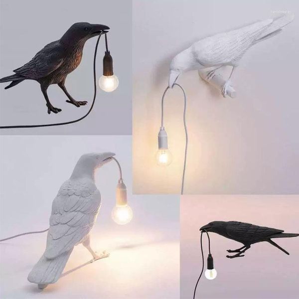 Lâmpadas de mesa Nordic Lucky Bird Lâmpada Quarto Cabeceira Sala de estar Luz Criativa Resina Animal Animado Decoração de Casa Luminária