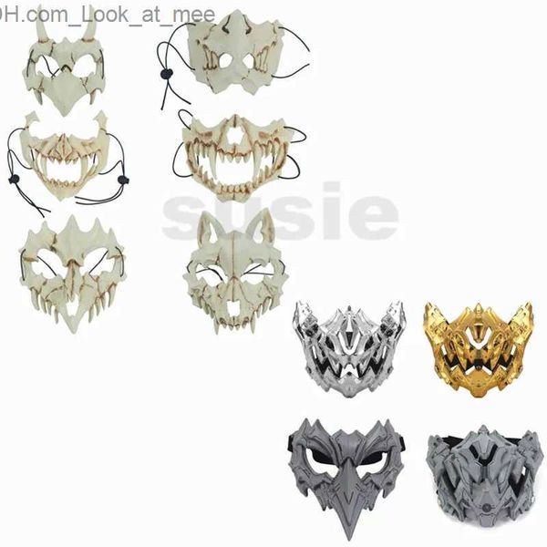 Maschere per feste 3D Bone Skull Maschere di Halloween Maschera spaventosa Cosplay Masquerade Carnevale Puntelli per feste Ropeplay Maschera per animali per bambini adulti Q231009