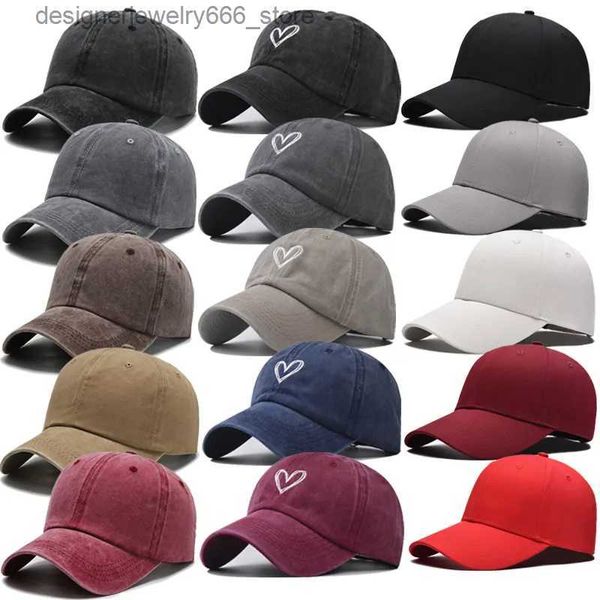 Bola Caps 2023 Verão Retro Cowboy Boné de Beisebol Faça Velho Algodão Amor Chapéu Bordado Moda Simples Homens Mulheres Ao Ar Livre Viagem Sunshade Caps Q231009