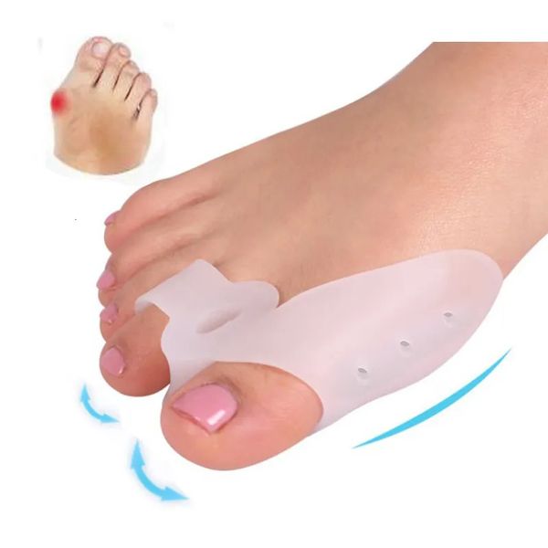 Cura dei piedi Piastra per l'alluce Pollice Valgo Protezione Gel di silicone Dita Separatore Borsite Regolatore Piedini Sollievo dal dolore 231007