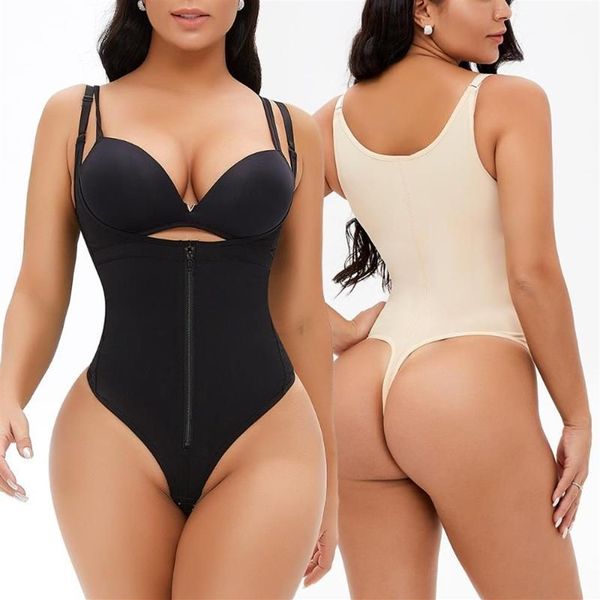 Mulheres Sexy Body Shaper Bulifter Tummy Control Bodysuits Push Up Shapewear Zipper Breasted Slimming Underwear 278s