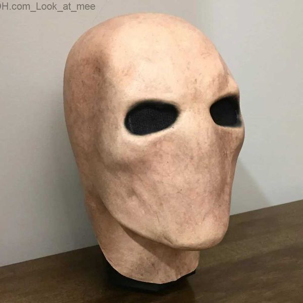 Maschere per feste Creepy Slenderman Maschera Cospaly Horror Senza volto Uomo Alieno Teschio Casco in lattice Halloween Carnevale Vestire Costume da festa Puntelli Q231007