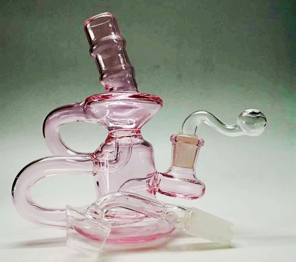 2021 Mini Sherlock Tubi di vetro spesso Dab Oil Rig Fatti a mano Perc Bubbler Recycler Cucchiaio Bruciatore a nafta Fumo d'acqua Bong Pipa per erbe secche