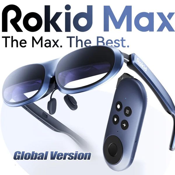 Óculos 3d rokid max ar estação inteligente no exterior versão global micro oled 215max tela 50 fov visualização para jogos de vídeo 231007