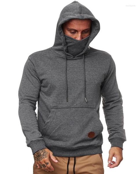 Herren Hoodies Sweatshirts Schlankes Kapuzenpullover mit Maske Große Tasche Langarmpullover Männer Tops Cosplay Kleidung