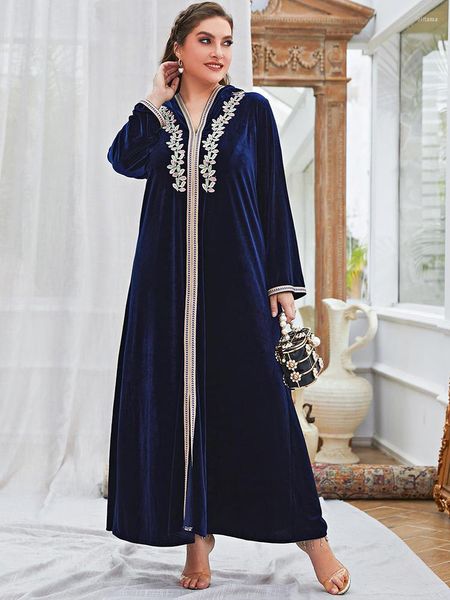 Plus size vestidos toleen feminino longo maxi vestido 2023 outono inverno bordado casual elegante abaya turco africano festa noite roupas