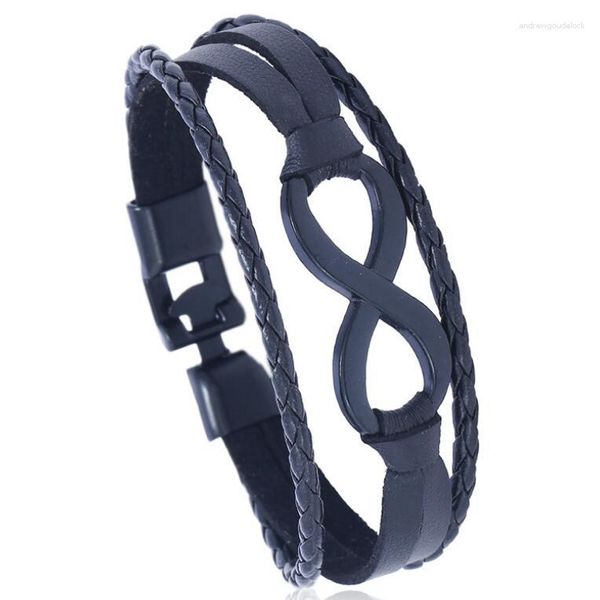 Charme pulseiras moda vintage infinito jóias mulheres homens infinitos fivela pulseira de couro tecido pulseira envoltório pulseiras amizade presente