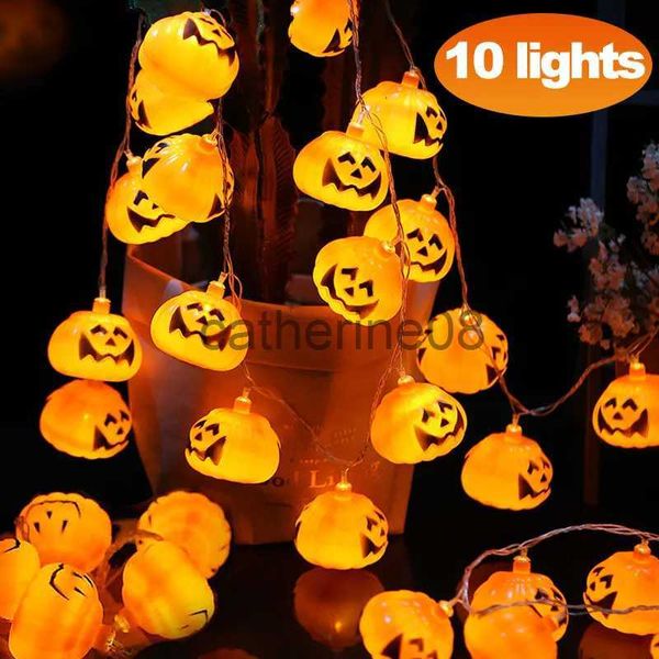 Outros suprimentos para festas de eventos 1M Lanterna de abóbora 10 luzes Lanterna de Halloween String Festival Lâmpada de festa Truque ou travessura Feliz dia de Halloween Decoração de jardim x1009