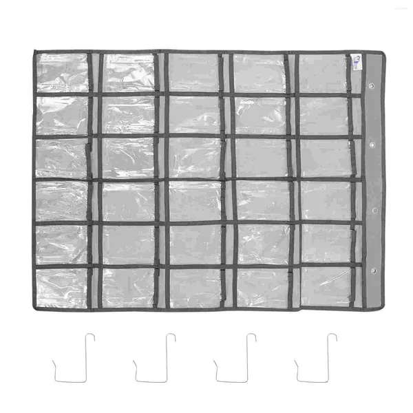 Sacos de armazenamento Organizador de bolso de janela transparente Saco de telefone móvel Sapateira de parede Multi-bolsos
