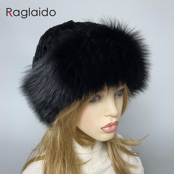 Berretti Morbidi ed eleganti cappelli di pelliccia invernali per donna Cappello in vero pile lavorato a maglia soffice e peloso